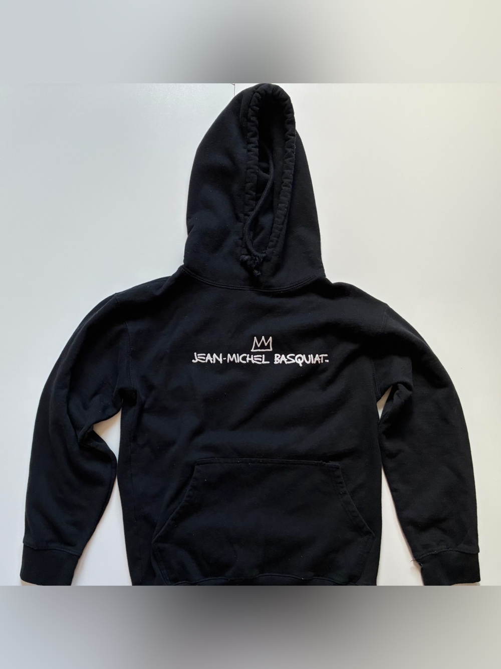 Jean-Michel Basquiat Hoodie Black Small Art Graphic Sweatshirt Crown Logo